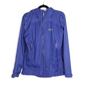 RAB Kinetic Alpine Proflex Full Zip Jacket Navy Blue Hooded Waterproof Women's M